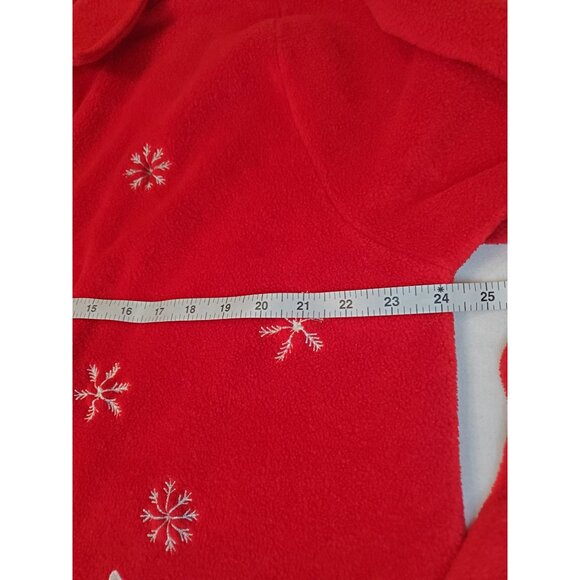 Nick & Sarah Cardigan Sweater Womens Plus Sz 3X Red Fleece Christmas Embroidered - Picture 13 of 14